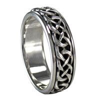 Silver Woven Celtic Knot Spinner Worry Ring