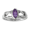 Sterling Silver Woven Celtic Knot Ring with Amethyst 
