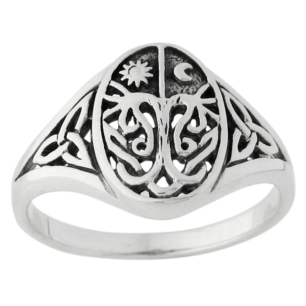 Princess Kylie Sterling Silver Intertwined Tree of Life Ring 