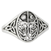 Sterling Silver Tree of Life Ring with Sun and Moon