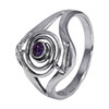 Sterling Silver Cho Ku Rei Reiki Ring with Amethyst