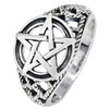 Sterling Silver Large Pentacle Ring