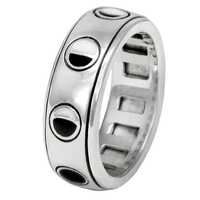 Sterling Silver Lunar Moon Phase Spinner Rotating Worry Ring