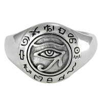 Sterling Silver Eye of Ra Udjat Egyptian Horus Ring