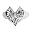 Large Sterling Silver Celtic Love Knot Heart Ring Jewelry