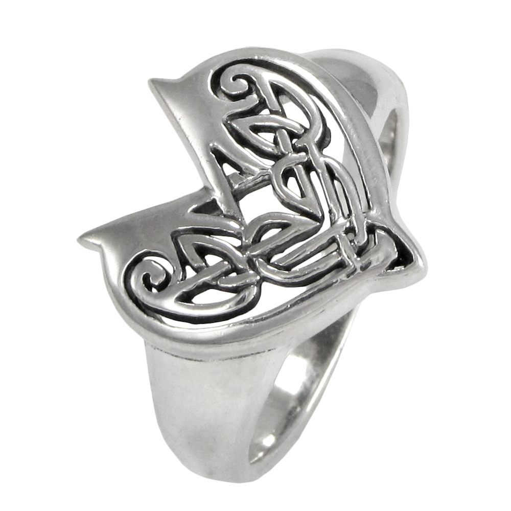 Celtic Knotwork Heart Charm Sterling Silver 12mm wide Jewellery incl jump ring 