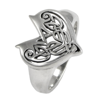 Large Sterling Silver Celtic Love Knot Heart Ring Jewelry