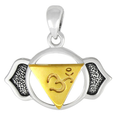 Ajna  Third Eye Brow Chakra Pendant - Sterling Silver Vermeil Jewelry
