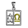 Libra The Scales Zodiac Sign Pendant Sterling Silver Gold Plated