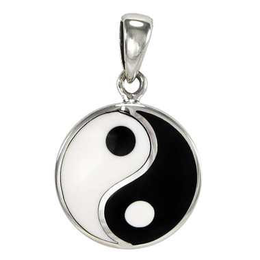 Small Sterling Silver Yin Yang Pendant Taoist Symbol of Balance Jewelry