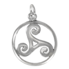 Celtic Open Trinity Knot Spiral Triskelion Sterling Silver Charm