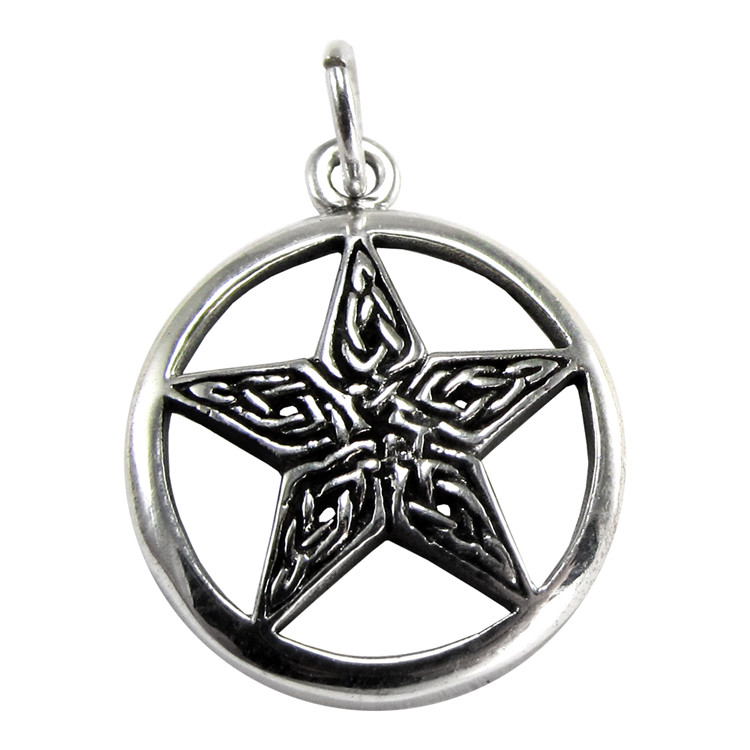 Celtic Wicca Solid Pewter Celtic Weave Pentacle Pendant Pagan Jewellery 