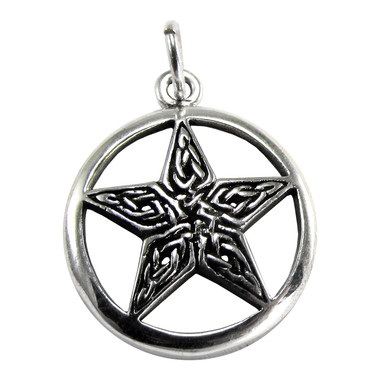 Sterling Silver Celtic Knot Pentacle Pentagram Wiccan Pagan Charm Jewelry