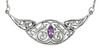 Elegant Victorian Sterling Silver Folding Collar Necklace with Amethyst Gemstone