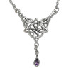 Sterling Silver Witches Quaternary Celtic Knot Amethyst Wicca Pagan Necklace Jewelry