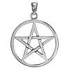 Large Sterling Silver Pentagram Pentacle Pendant