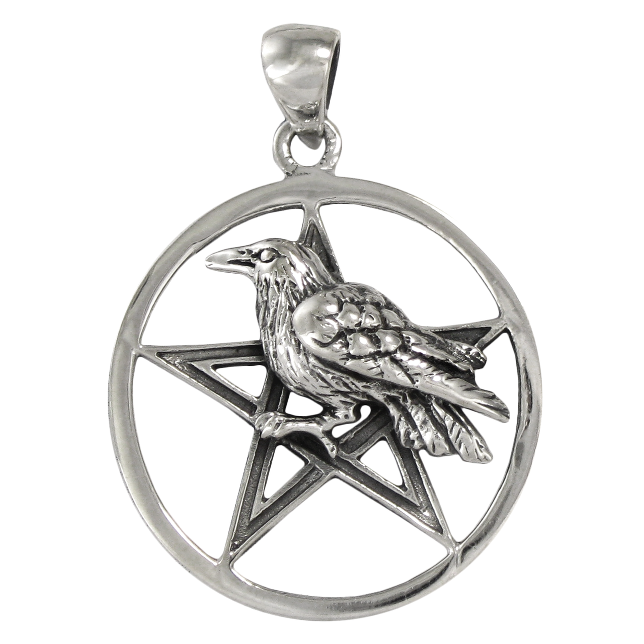 Dryad Design Bronze Raven Pentagram Pendant Wicca Pagan Pentacle Jewelry 