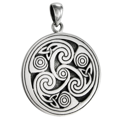 Sterling Silver Celtic Knot Triskele Triskelion Pendant for men women Jewelry