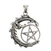 Sterling Silver Dragon Pentacle Wiccan Pagan Jewelry for men or women