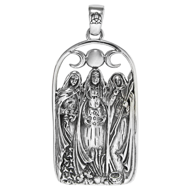 Sterling Silver Maid Mother Crone Pendant