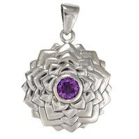 Sahasrara The Crown Chakra Pendant - Sterling Silver Gold Plated Jewelry