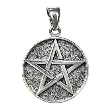 Sterling Silver Double Sided Yin Yang Pentacle Pentagram Pendant Jewelry