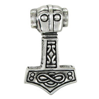 Sterling Silver Thor's Hammer Mjolnir Pendant Norse Jewelry