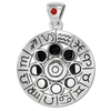 Sterling Silver Moon Phase Zodiac Sign Pendant