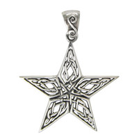 Celtic Knot Star Pendant - Sterling Silver Knotwork Jewelry for men or women