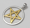 Sterling Silver Gold Plated Pentacle for Men