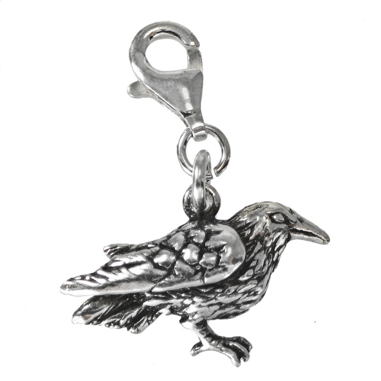 Sterling Silver Raven Crow Corvid Clip 