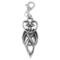 Sterling Silver Winged Moon Goddess Symbol Clip Charm