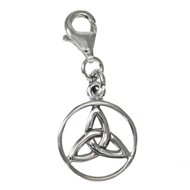 Sterling Silver Celtic Trinity Knot Celtic Knot Clip Charm Wiccan Pendant Jewelry