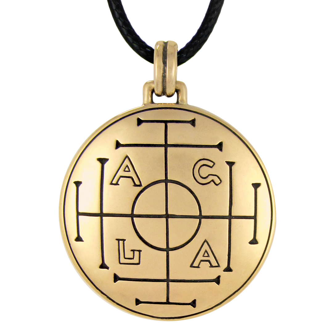 Bronze Medieval Talisman for Wealth Pentacle Pendant Ceremonial Magic Bronze Medieval Talisman for Wealth Pentacle Pendant Ceremonial Magic