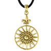 Bronze Sun Burst Compass Pendant Art Deco Jewelry