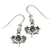 Sterling Silver Small Scottish Thistle Earrings Heritage Jewelry