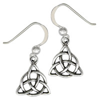 Sterling Silver Triquetra Earrings Dangle Celtic Knot