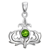 Sterling Silver Scottish Thistle Pendant with Peridot