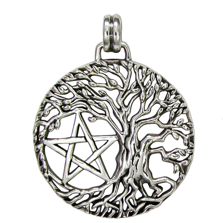 Sterling  Silver 925 Pentagram  In  Tree  Of  Life   Ring   ! New  !!