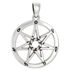 Large Sterling Silver Septagram Pendant with Astrological Symbols