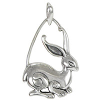 Sterling Silver Rabbit Pendant Jewelry Symbol of Prosperity and Fertility