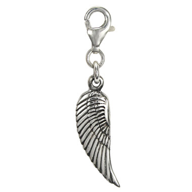 Sterling Silver Angel Wings Feather Clip Charm