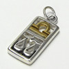 Sterling Silver Libra the Scales Zodiac Sign Pendant Charm with Vermeil