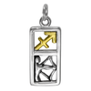 Sterling Silver Sagittarius the Archer Zodiac Sign Pendant Charm with Vermeil