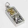 Sterling Silver Taurus the Bull Zodiac Sign Pendant Charm with Vermeil