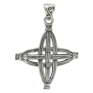 Sterling Silver Brigid Cross Celtic Threefold Goddess Pendant Jewelry