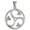 Sterling Silver Celtic Knot Triskele Spiral Pendant