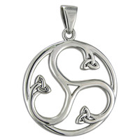Sterling Silver Celtic Knot Triskele Spiral Pendant