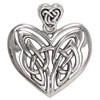 Large Celtic Sterling Silver Love Knot Heart Pendant
