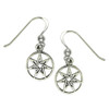 Sterling Silver Small Septagram Fairy Star Earrings